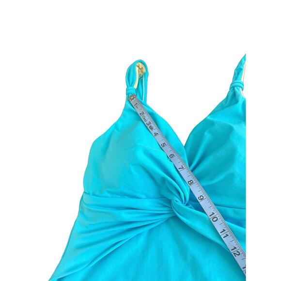 Miraclesuit Light Blue Twist Front Swim Tankini Top Size 14 Style C60483 - Picture 11 of 13